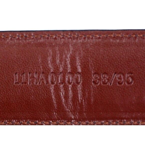 Classic BROWN GENUINE LEATHER 1.25"Wd STITCHED DRESS MEN'S BELT Sz 36-38 (A57 - Picture 8 of 13